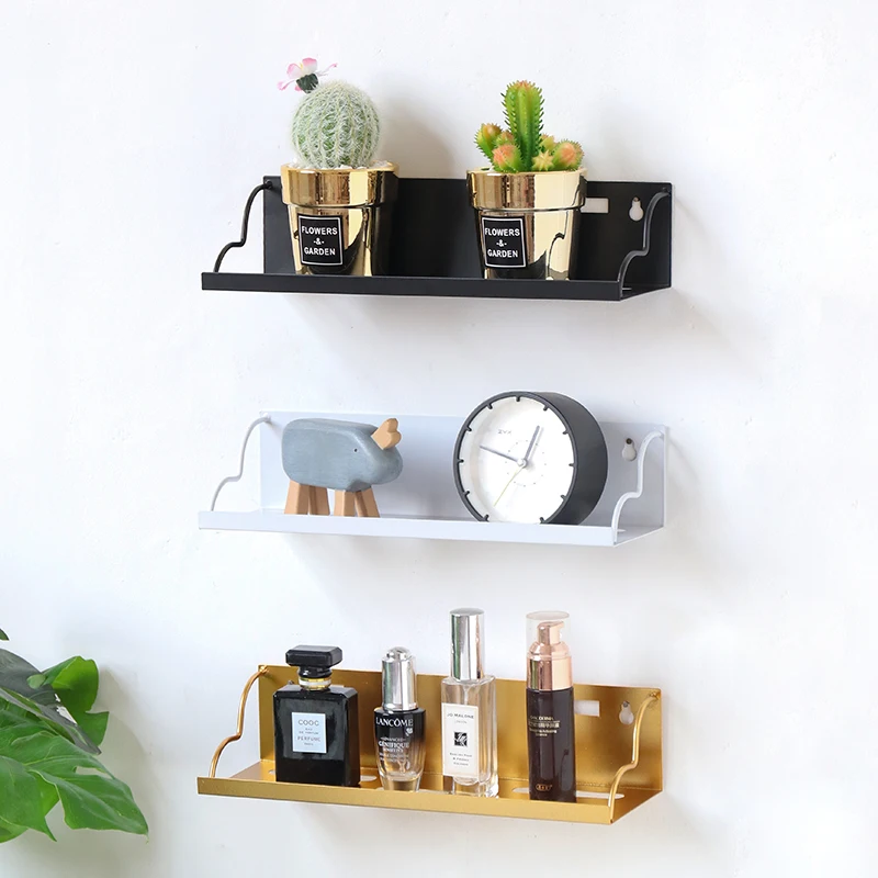 Wholesale simple modern ins wrought iron rack wall partition living room wall storage bedroom wall finishing rack