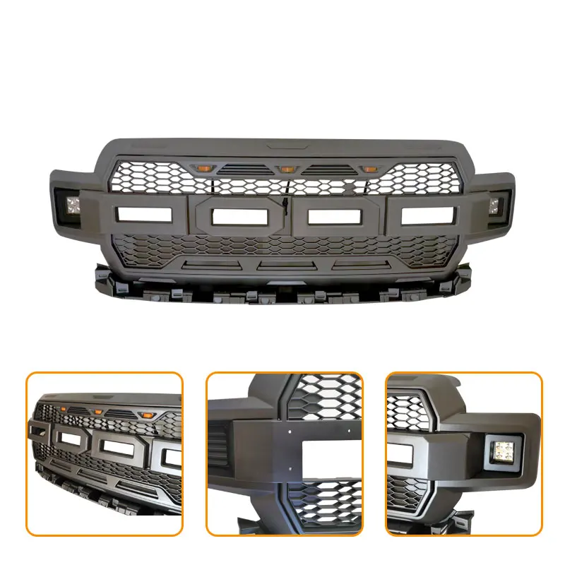 F150 Accessories Front Bumper Hood Grille Grill With Lights fit for Ford F150 18-20