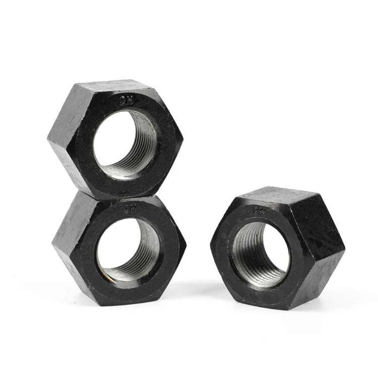 Custom high strength precision made zinc plated galvanized carbon steel black Heavy Hex Structural Nut ASTM A194 Grade 2H