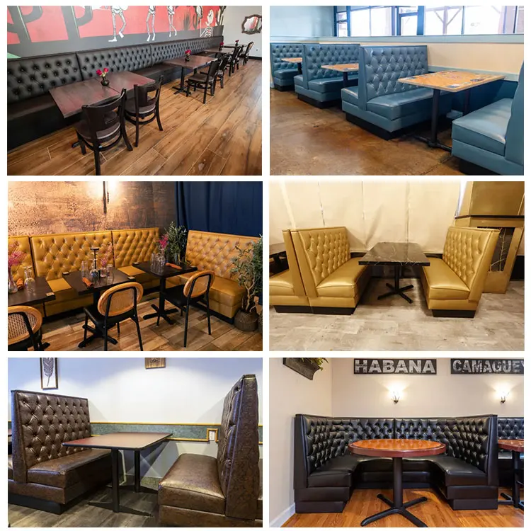 Modern Restaurant Retro Leather Seating Fast Food Dining Shop American Diner Booth