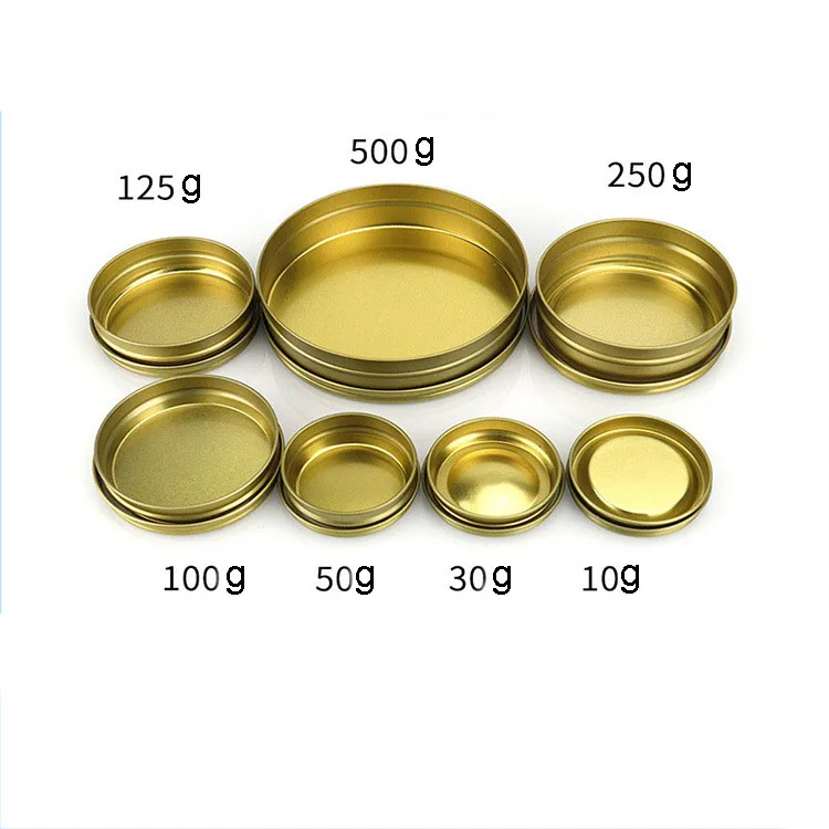 Custom round empty caviar can box caviar tin