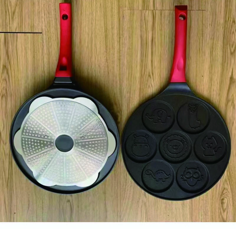 7 aluminum frying cake pan cups  baking pans with animals break life with induction bottom smile face  pan for egg pancake