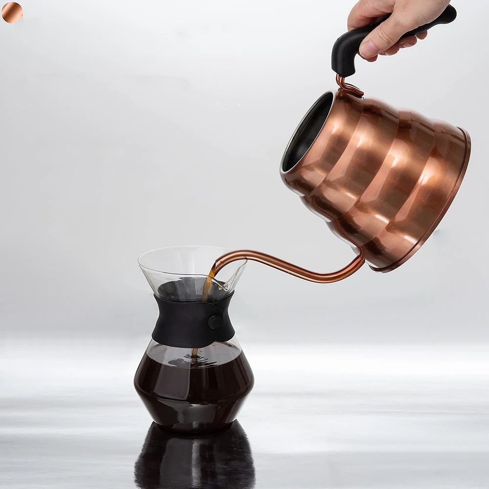 Wholesale 1.2L Stainless Steel Gold Color Coating Gooseneck Coffee Pot Pour Over Coffee Kettle