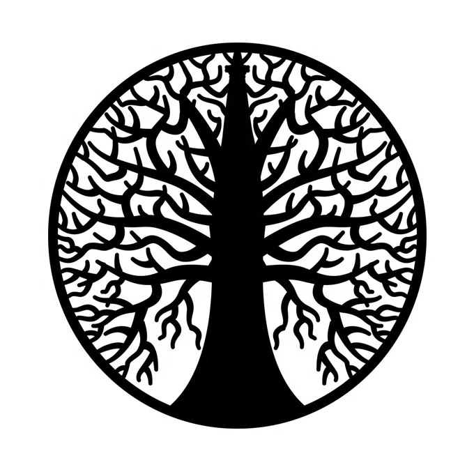 Laser Cut Metal Wall Hanging Decoration Art Deco Style Abstract Design Featured Flowers Leaves Trees Hanging Art Construction