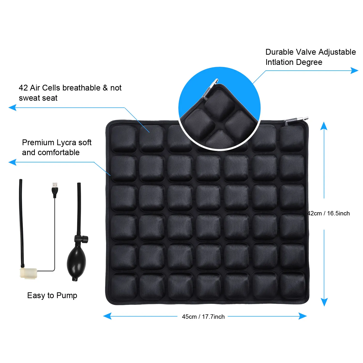 Air Seat Cushion Inflatable for wheelchair mobility scooter Car Seat Office Chair Pad Anti Pain Pressure seat cushion
