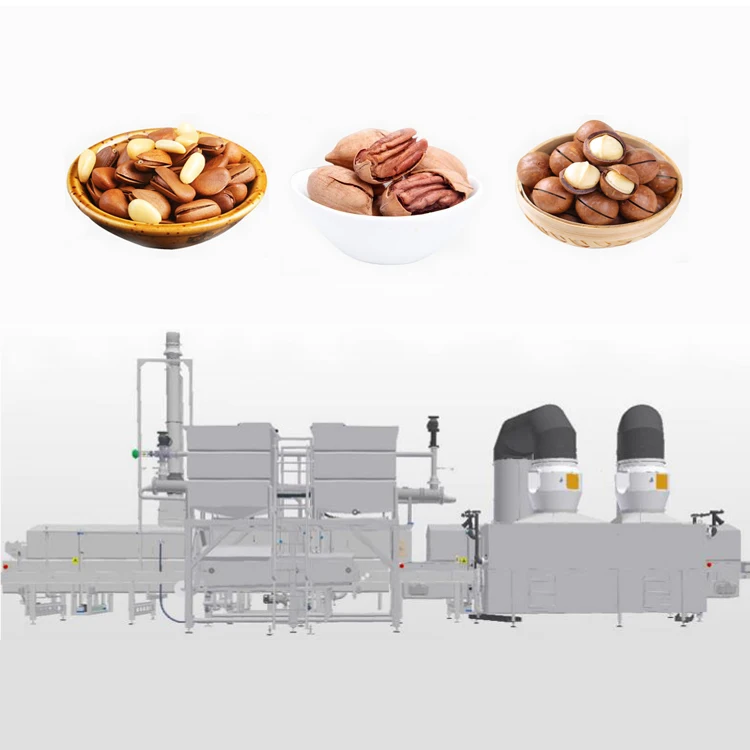 Nuts Roasting Production Line Almond Cashew Hazelnut Peanut Pistachio Sunflower Seeds Roasting Machines Line