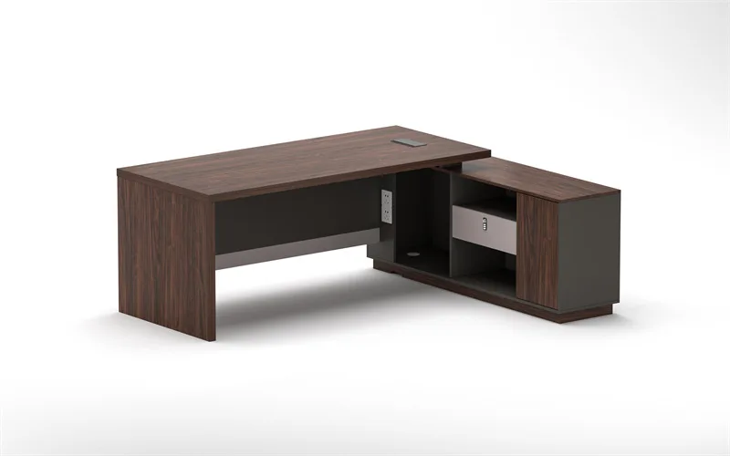 Practical Wooden Executive Office Corner Desk With Side Table Manager Director Single Workshop Work Office Table for Workspace