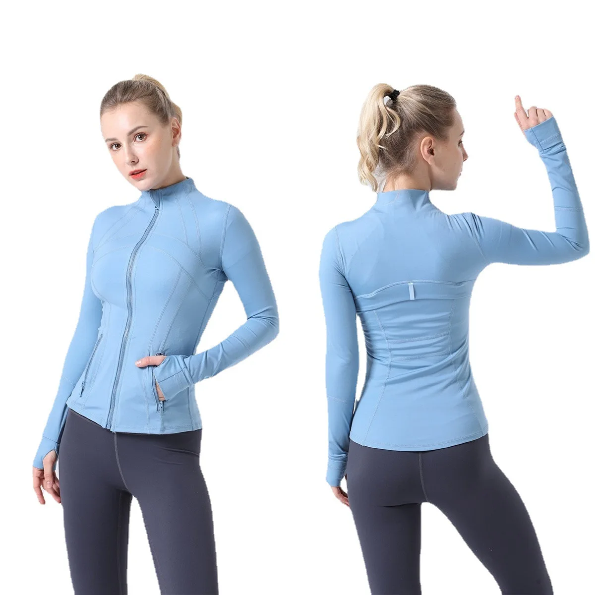 Outdoor Workout Fitness Yoga Top Long Sleeve Zipper Running Coat DOPA Color Workout Yoga Jackets Women