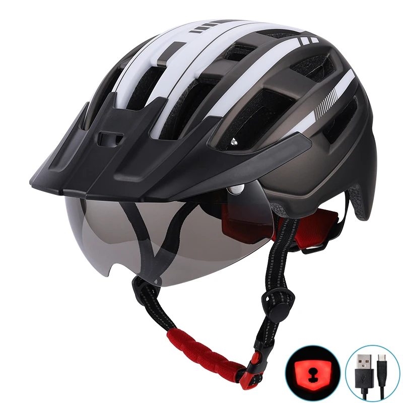 Unisex Dual Sport Bicycle & Electric Scooter Helmets with LED Taillight Urban Commuting Accessories-Relee New Design
