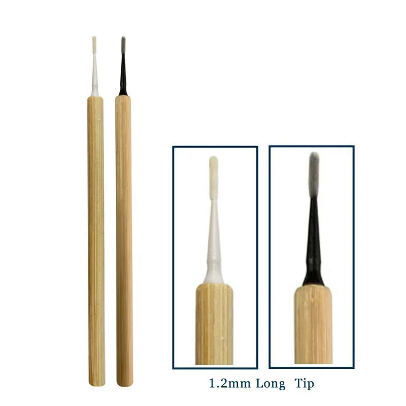 Eco-friendly Micro Fiber Brushes with Bio-degradable Bamboo Handle for Eyelash Extension and Dental Use