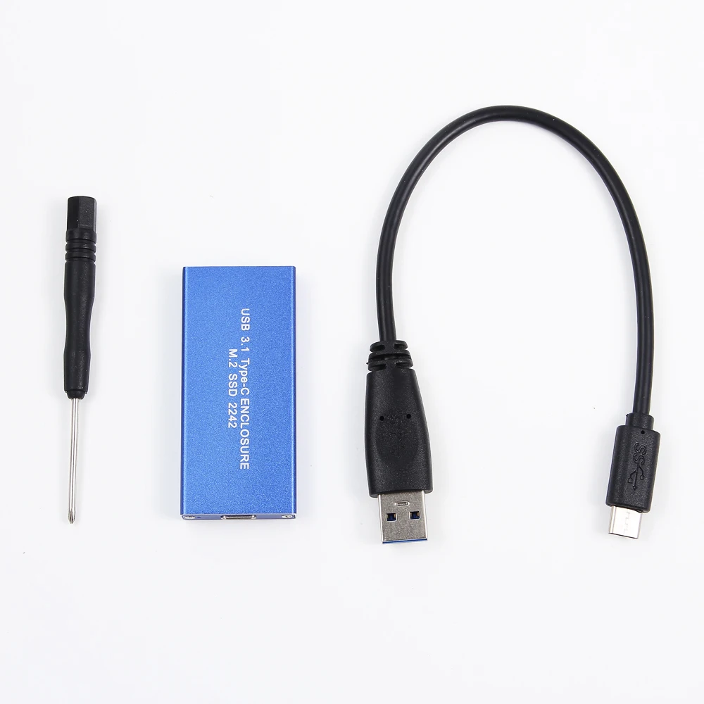 Portable M.2 NGFF SSD USB-C 2230 2242 Hard Disk Box USB3.1 Type-C Mobile Disk