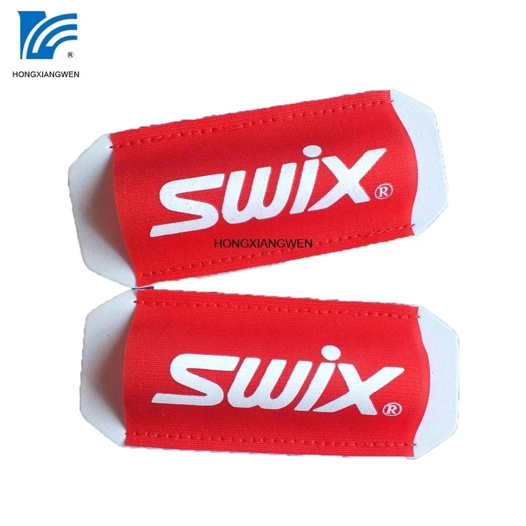 Sell well printed red fabric cross country racing nordic ski strap custom ski set