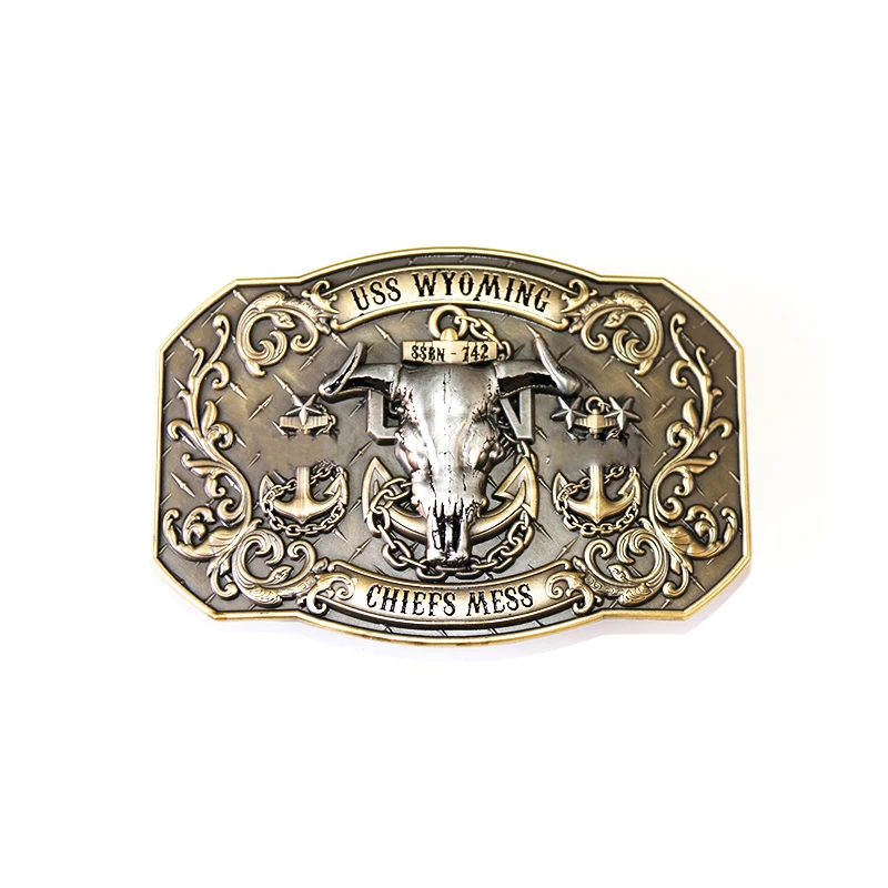 Custom Solid Brass tactical belt buckle hardware with laser or printing words