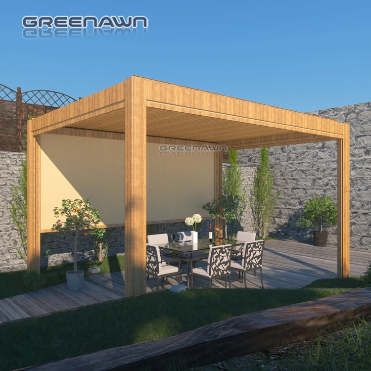 Customizable Colors Modern garden bioclimatica pergola roof systems kits outdoor aluminium louvered aluminum bioclimatic pergola