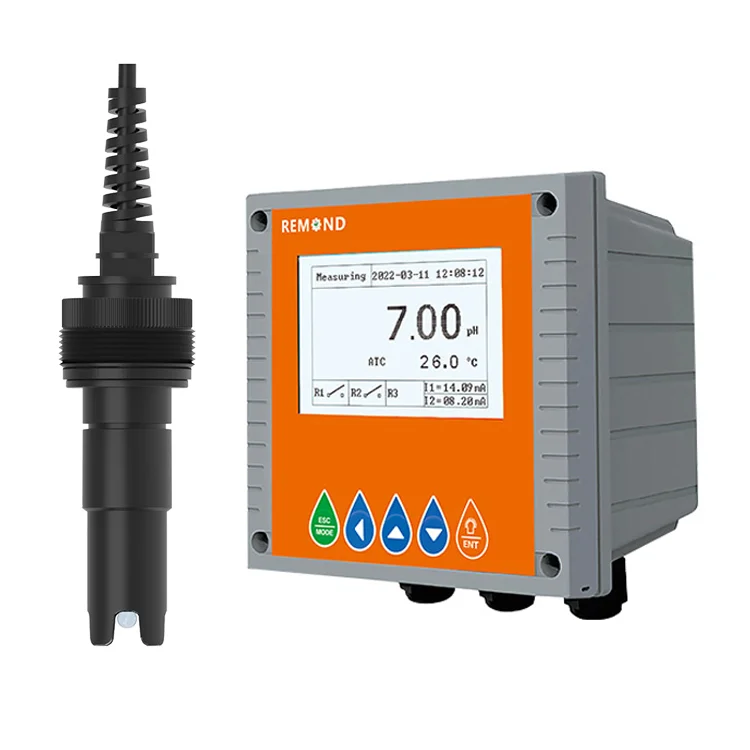 Industrial Online pH ORP Controller RS485 LCD Screen Display pH ORP Meter Tester with Sensor