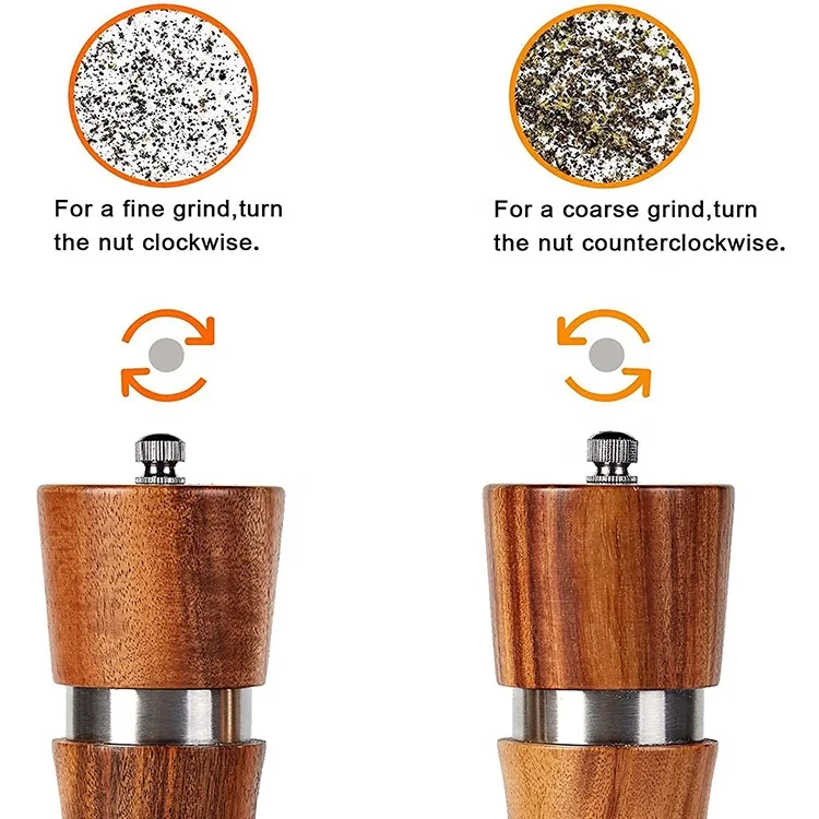 New Arrival Handheld Wood Baseball Bat Pepper Grinder Adjustable Manual Salt And Pepper Mill