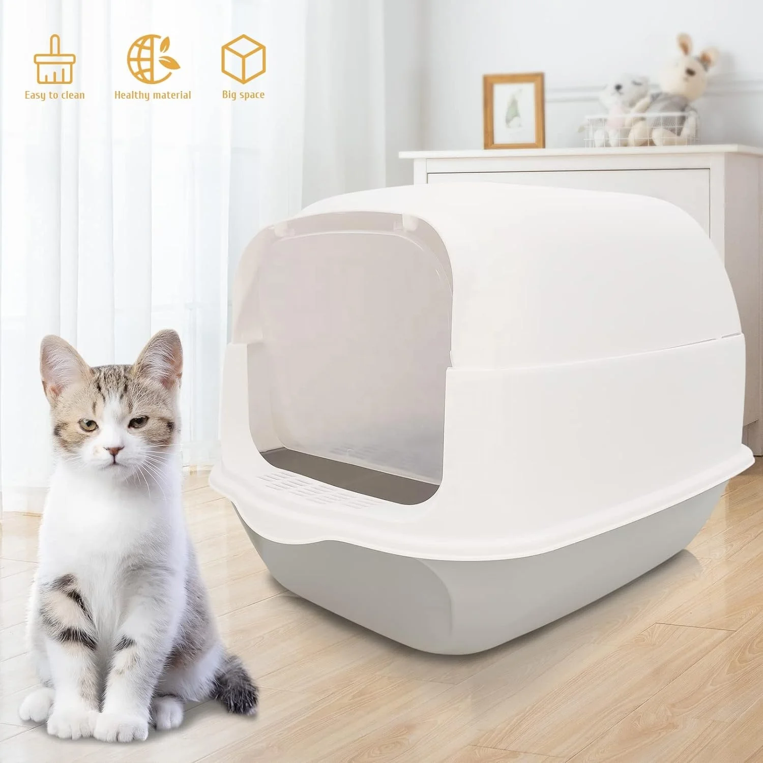 OF Wholesale Fully Enclosed Detachable Cat Toilet Large Cat Litter Box With Shovel