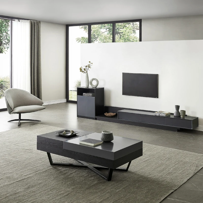 Living Room Furniture Set Luxury Design Modern TV Stand Coffee Center Table Wooden Cabinet