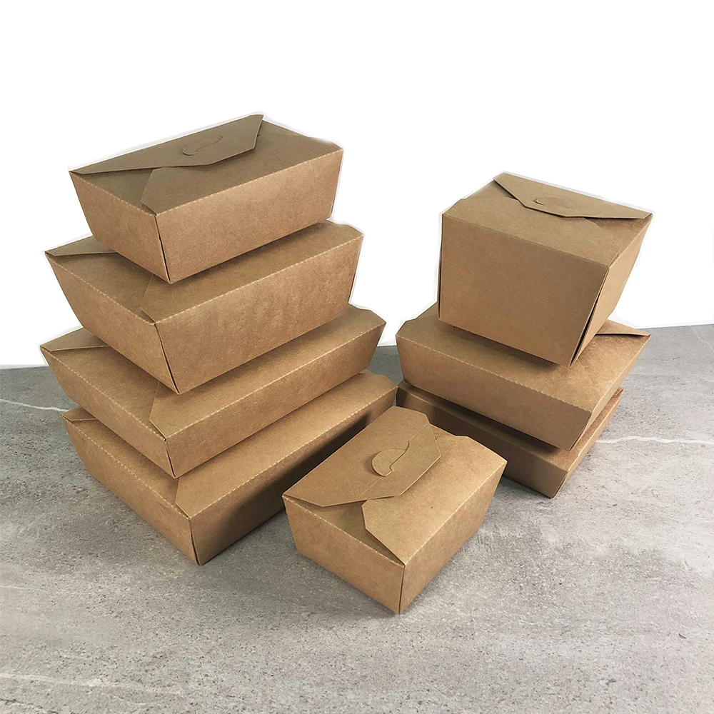 disposable paper  food packaging box take away kraft paper food box lightweight paper box for all kinds snack