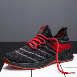 2020 manufacturer best selling breathable light fly knit Elastic band walking shoe for men