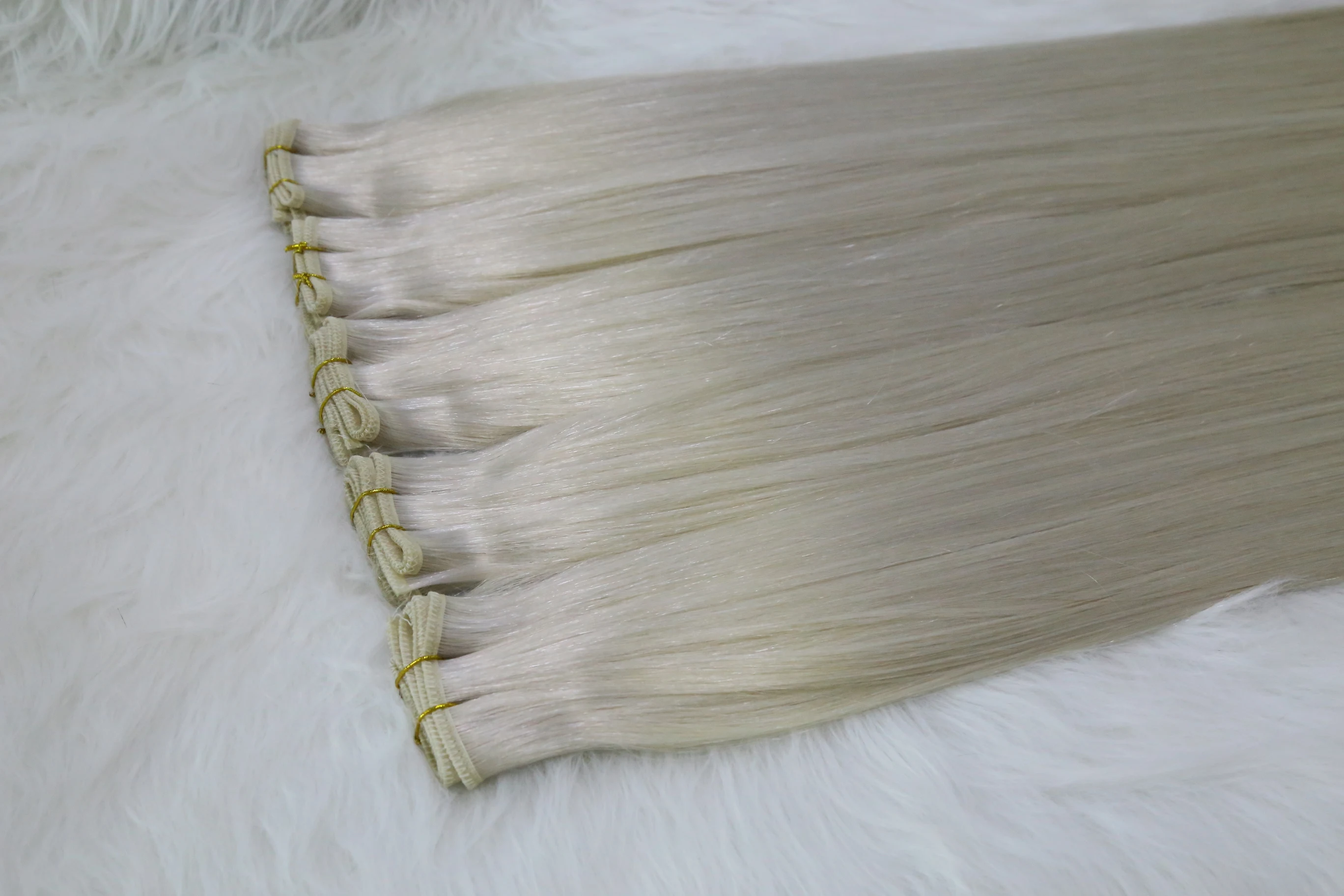 Hair Wholesale Russian Natural Human Hair Wefts Double Wefted Cuticle Aligned Flat Weft Hair Extension