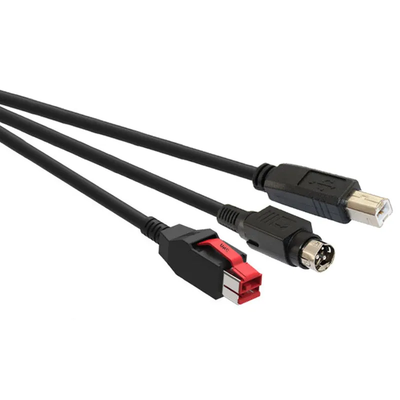 Professional customized 24V NCR 497-0424888 Powered USB Cable Y Hosiden 1M to 4M