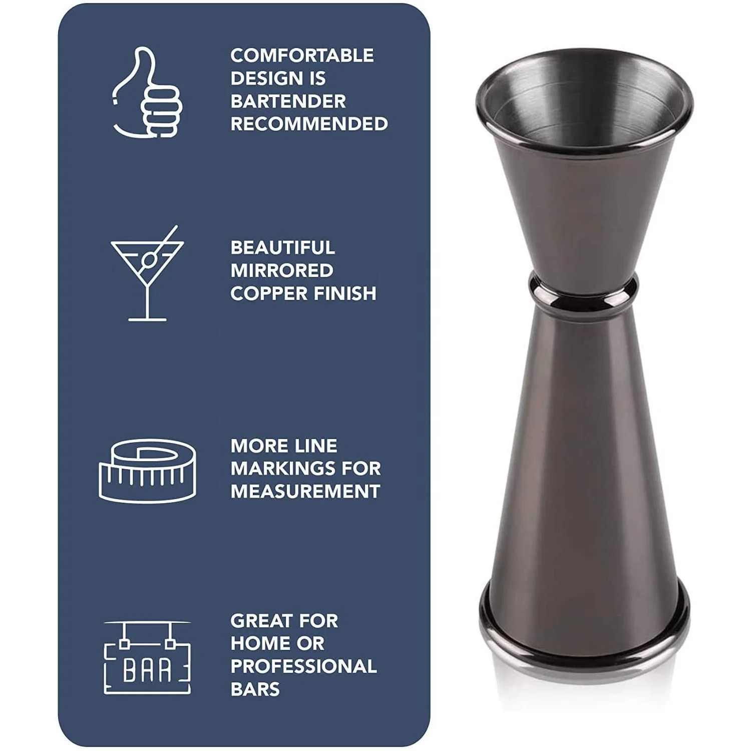 Metal Japanese Style Jigger / Gold-plated 1oz/2oz Gunmetal Black Bar Tools Bar Measures 304 Stainless Steel All-season