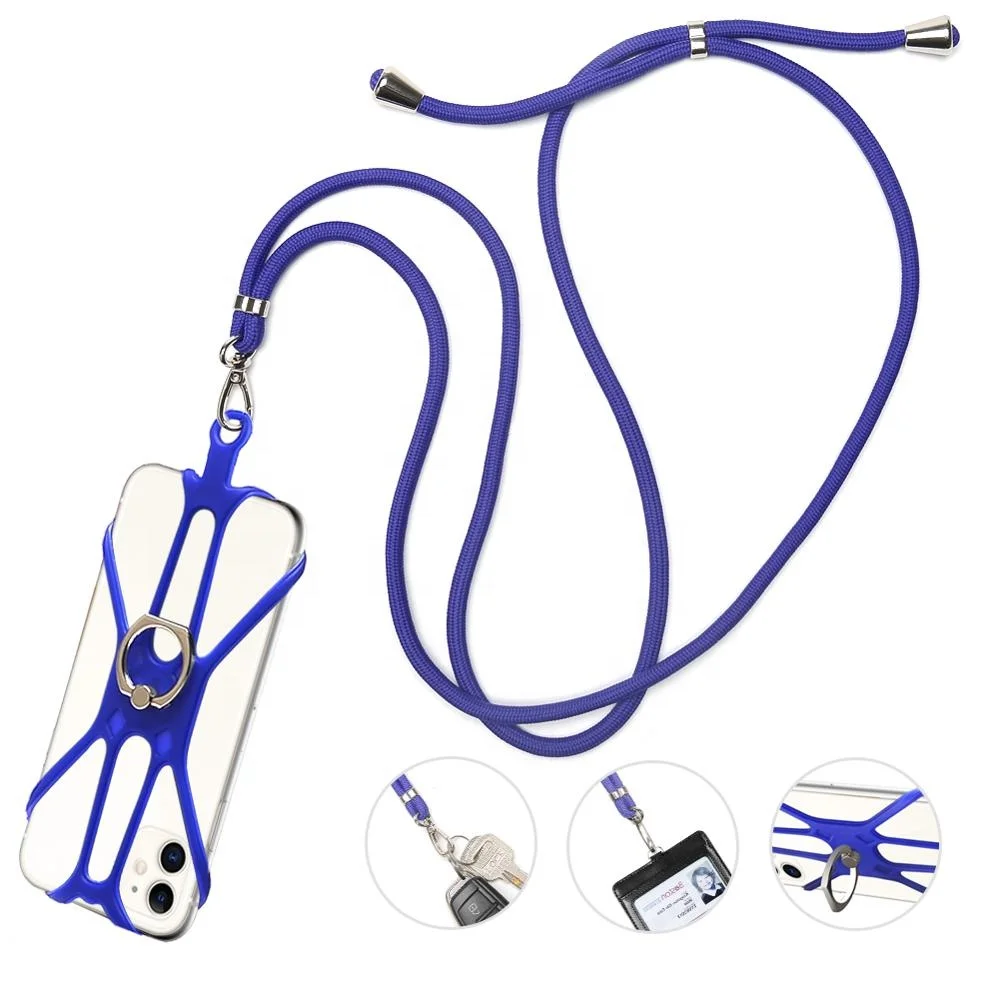 Разноцветный силиконовый резиновый держатель для телефона, ожерелье для мобильного телефона с кольцом на палец для телефона, подставки и защита