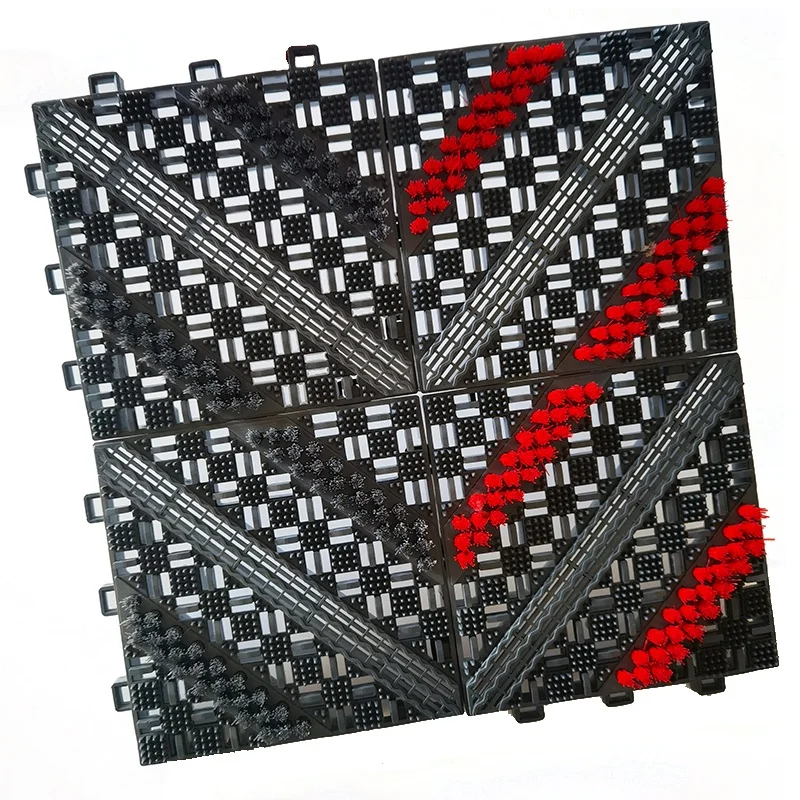 Heavy Duty EVA Floor Supermarket Entrance Door Mat Waterproof Outdoor Snow Mud Removal Tile Module Brush for Home Hotel Use