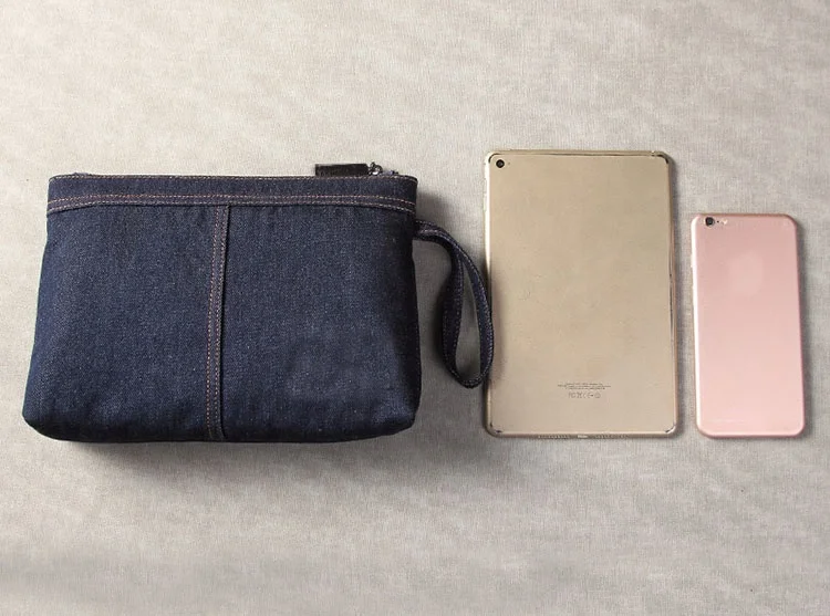 New personality style ladies denim clutch bag summer recreational and contracted mobile phone bag