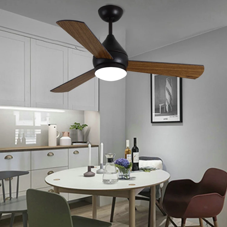 Modern Lamp Fan Home Mute Hot Sale Remote Control AC Copper Motor 52inch 3 Speeds Led Ceiling Fan with Light