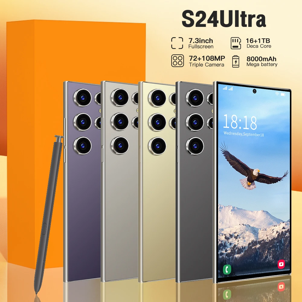 2024 New Popular 5g smartphone S24ultra Global Unlock Android 13 6800mh Main Camera 64 Mp Cheap Gaming Phone