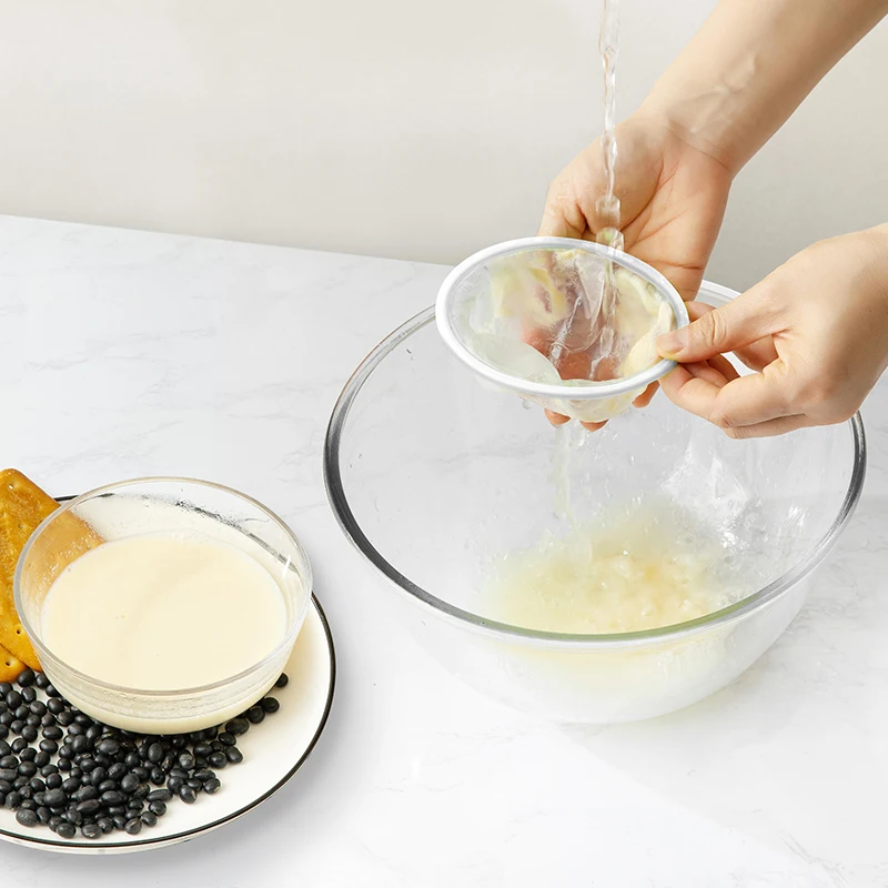 120 Mesh Soy Bean Milk Coffee Yogurt Strainer Vegetable Juice Sieve Colander with Stirrer Separation Net Kitchen Filter