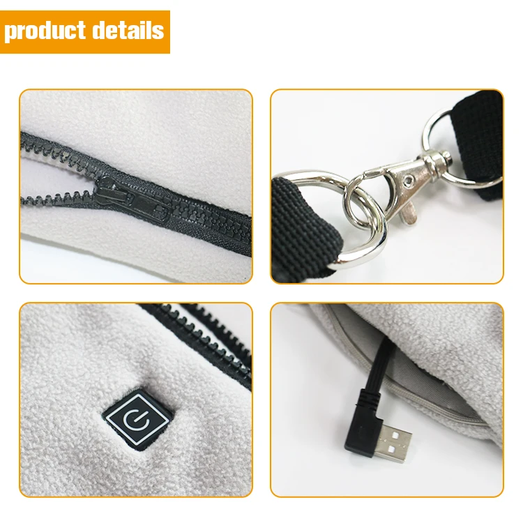 Newest Winter White Color 5V Heated Hand Muff Battery Operated Pouch Electric Warmer for women men