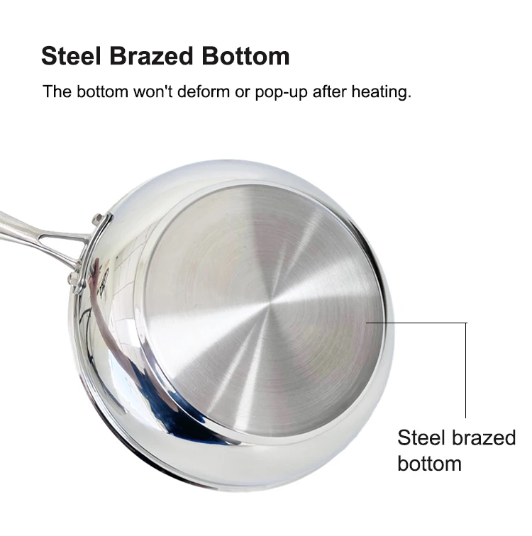 Pan High Quality Brazed Thick Bottom Cooking Pans Non Stick Frying Pan with Stamping Logo
