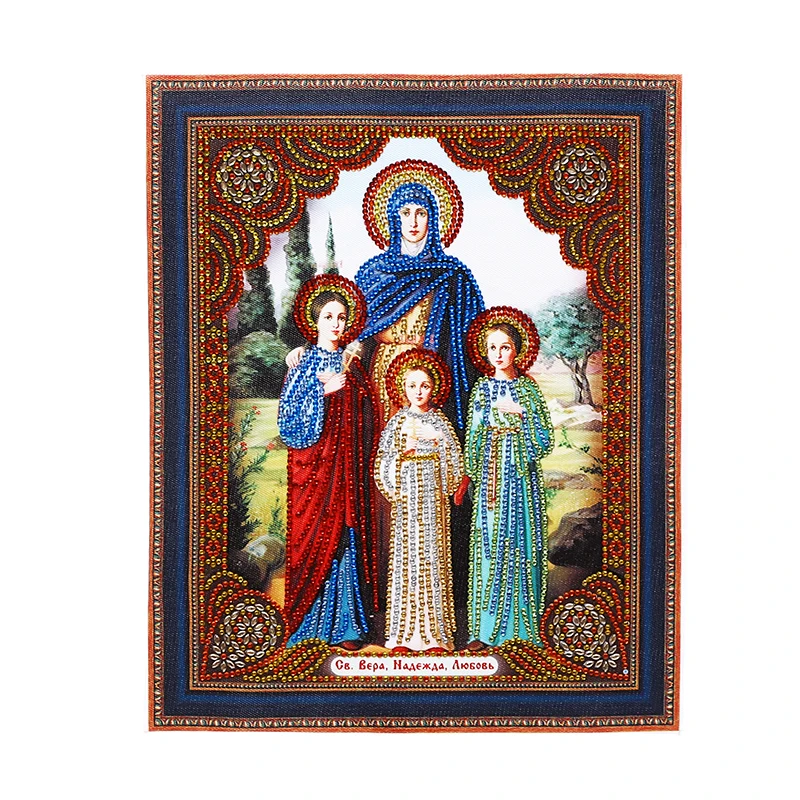 
YIKEE 5d partial diamond painting shiny rhinestone ABS,special shaped diamond painting religion 