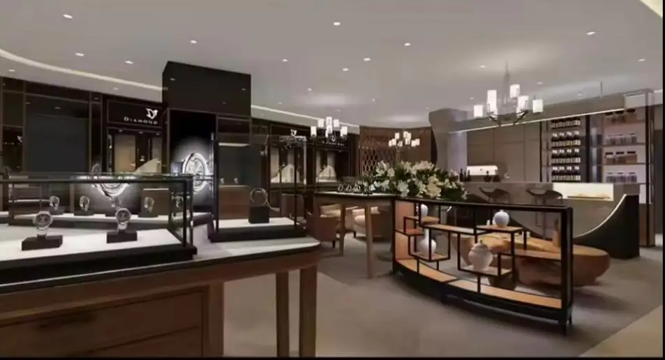 Mujiang Watch Showroom Interior Design Watch Retail Mall Kiosk Display Interior Design Showcase