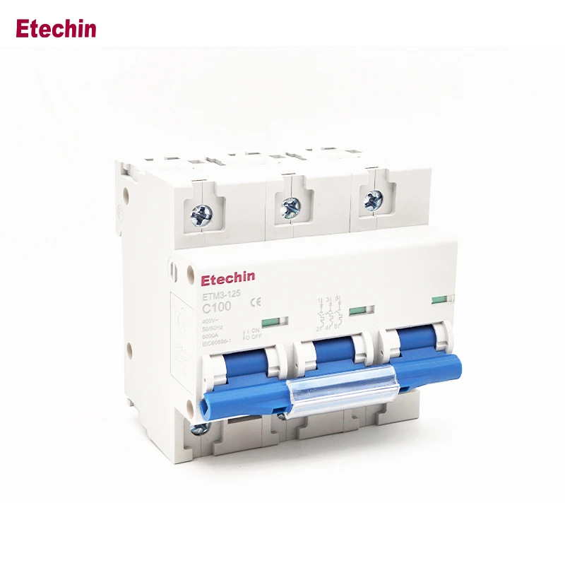 Этечин 2P 80A 100A 125A DC MCB 600V Автоматический выключатель для PV системы C кривой главный батареи
