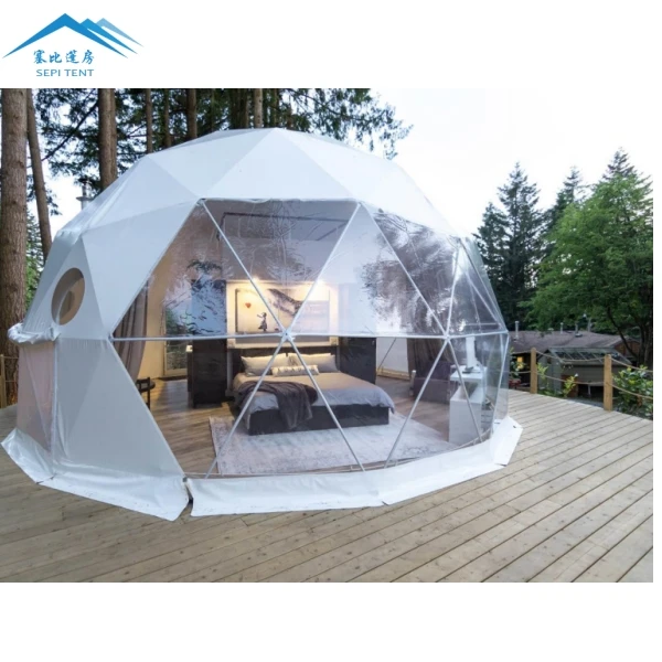 Prefab Waterproof Winter Outdoor Luxury 5m/6m/7m/8m Igloo Geodesic Dome Tent House With Bathroom