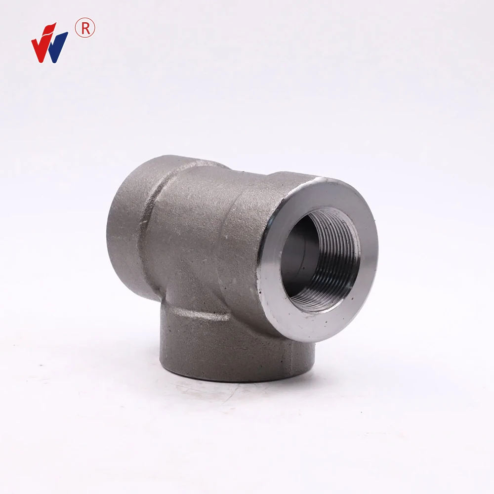 High pressure forged carbon steel npt threads pipe fitting tee threaded 2000PSI