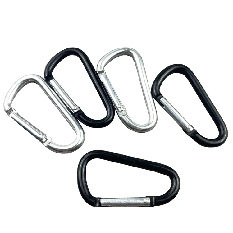 Wholesale D Ring High Quality Thick Aluminum Keychain Small Snap Hook Carabiner