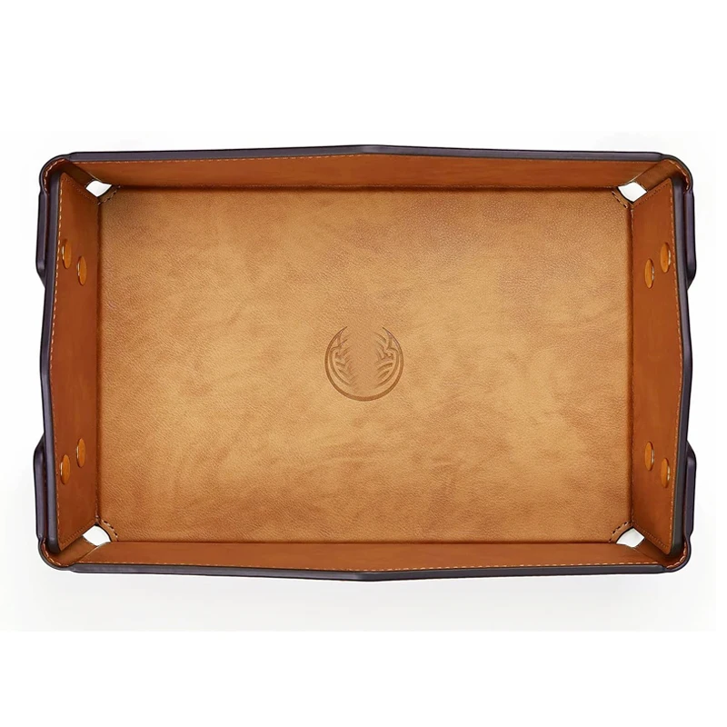 Custom luxury Personalized Decorative Hotel Tray Leather Office Desk Organizer Faux Leather Serving Tray