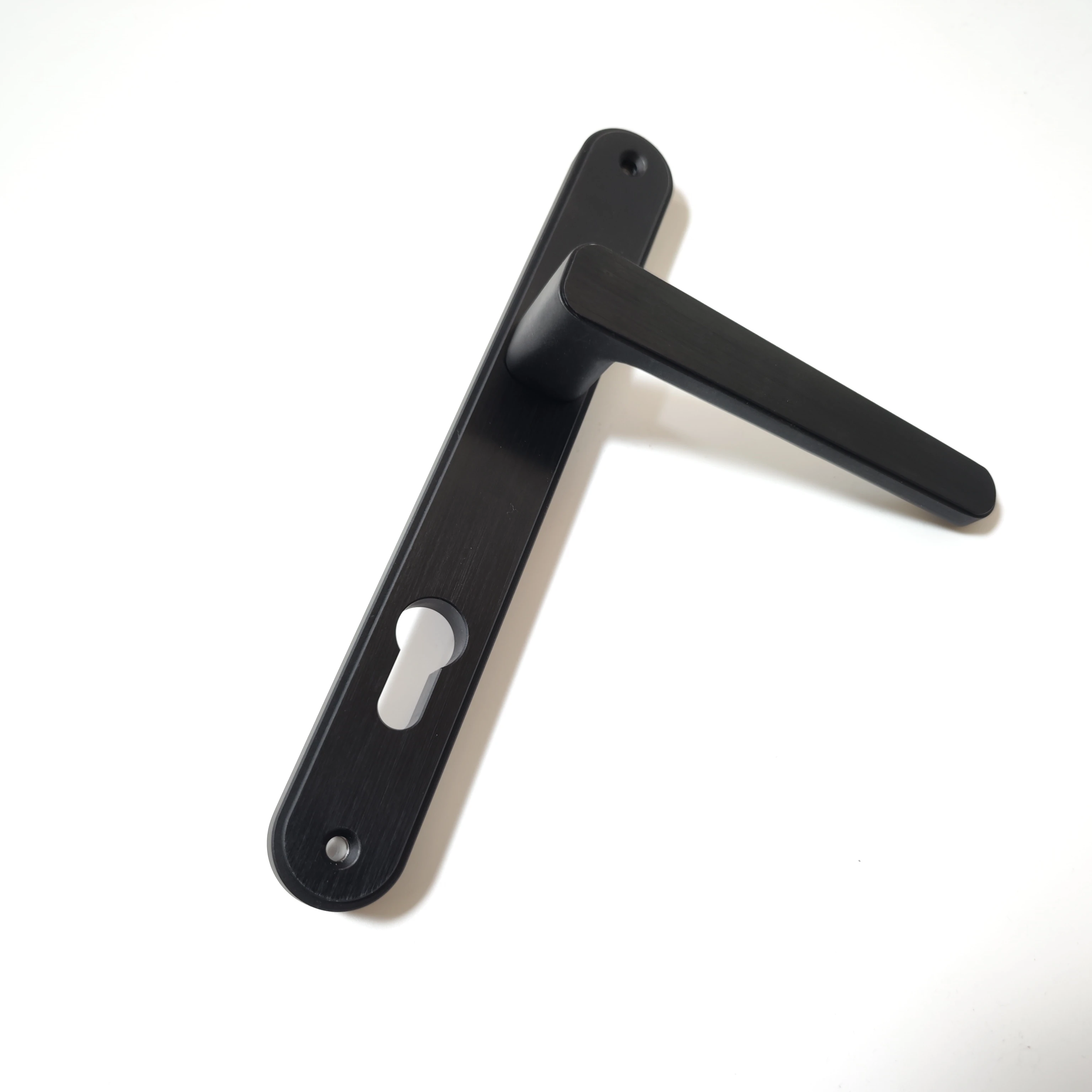 Hot Fashion CNC Black Hotel House office building sliding  Aluminum handle ODM OEM Matt Black Door handle Lever Door Lock Handle