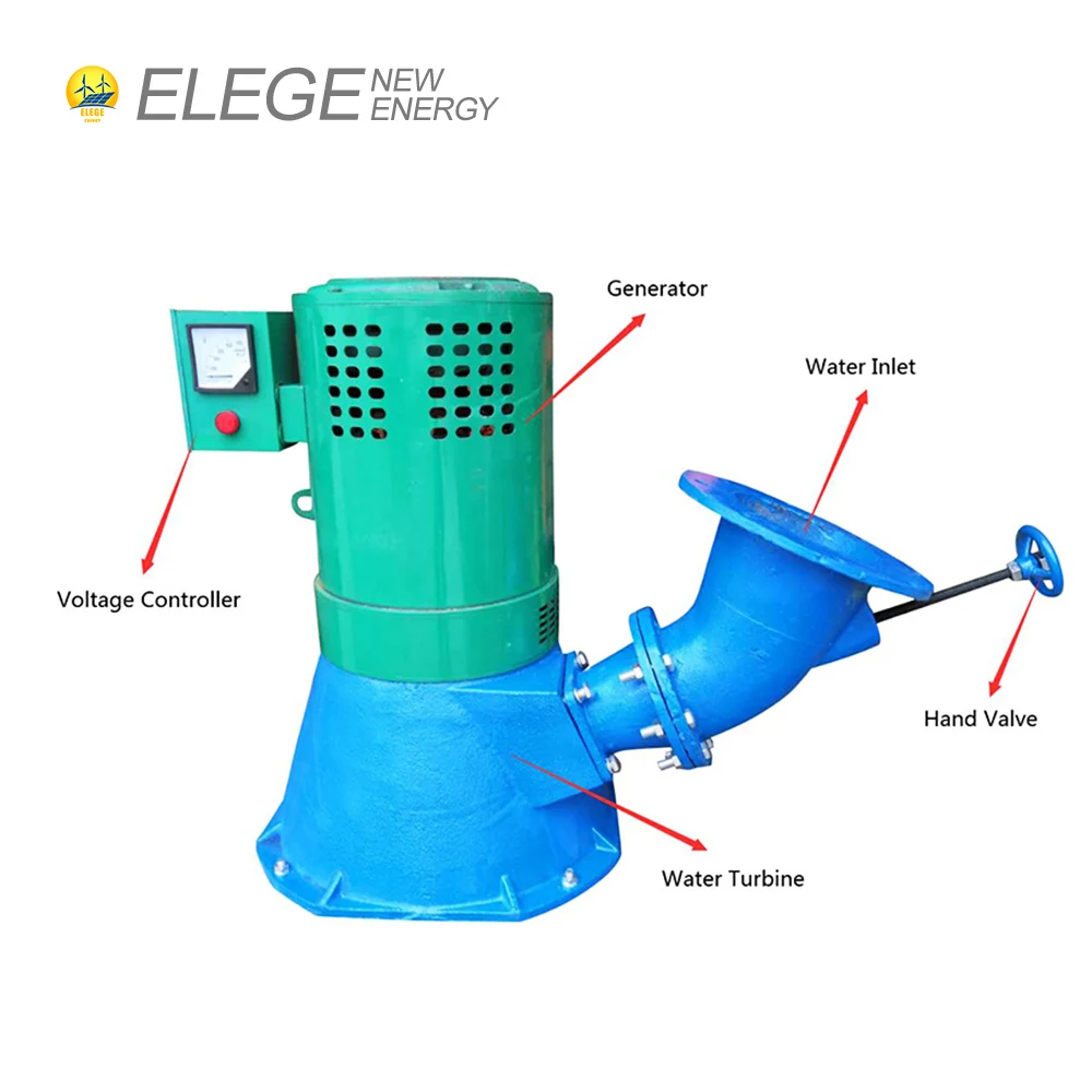 20KW Single spray oblique impact type Small Francis Water Hydro Turbine Generator with Hydraulic Heavy Hammer 15KW 30KW