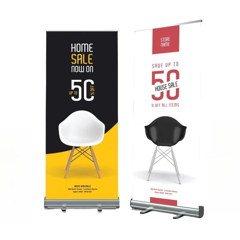 Roll Up Advertising Banner Stand Rollup Standee Aluminum Roll Screen Stand Retractable Banners Roll Up Banner Stand
