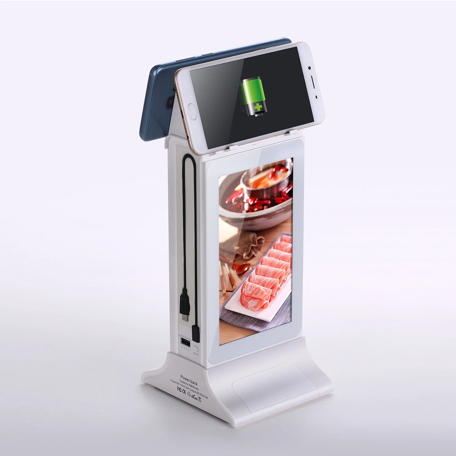 affordable table top 7 lcd vertical screen CMS software Wifi Android Digital restaurant Menu media player Advertising display