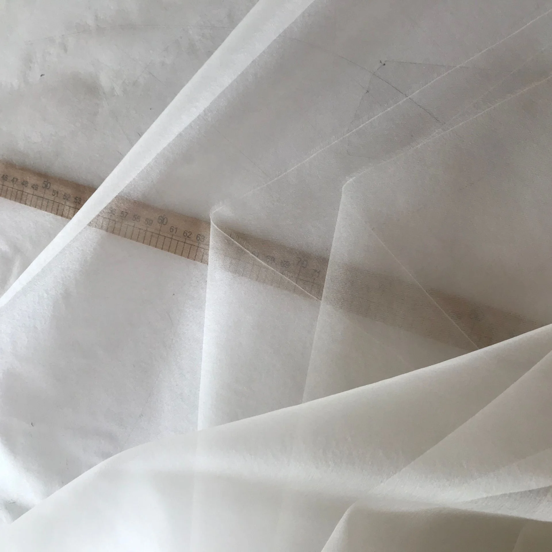 
Howmay organza100% pure silk fabric for wedding dress 5.5m/m 55