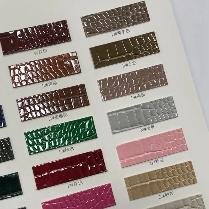 All Color Have Stock Shining and Matt crocodile Vinyl Coloured Textured Imitation Leather Fabric