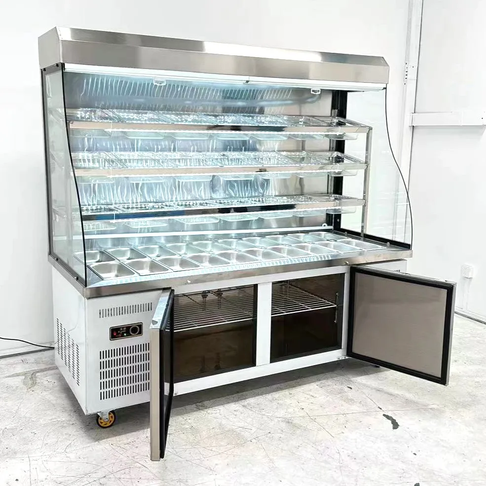 MaLaTang freezer upright chiller fridge glass door refrigerator fruit and vegetable refrigerator for restaurant hotpot