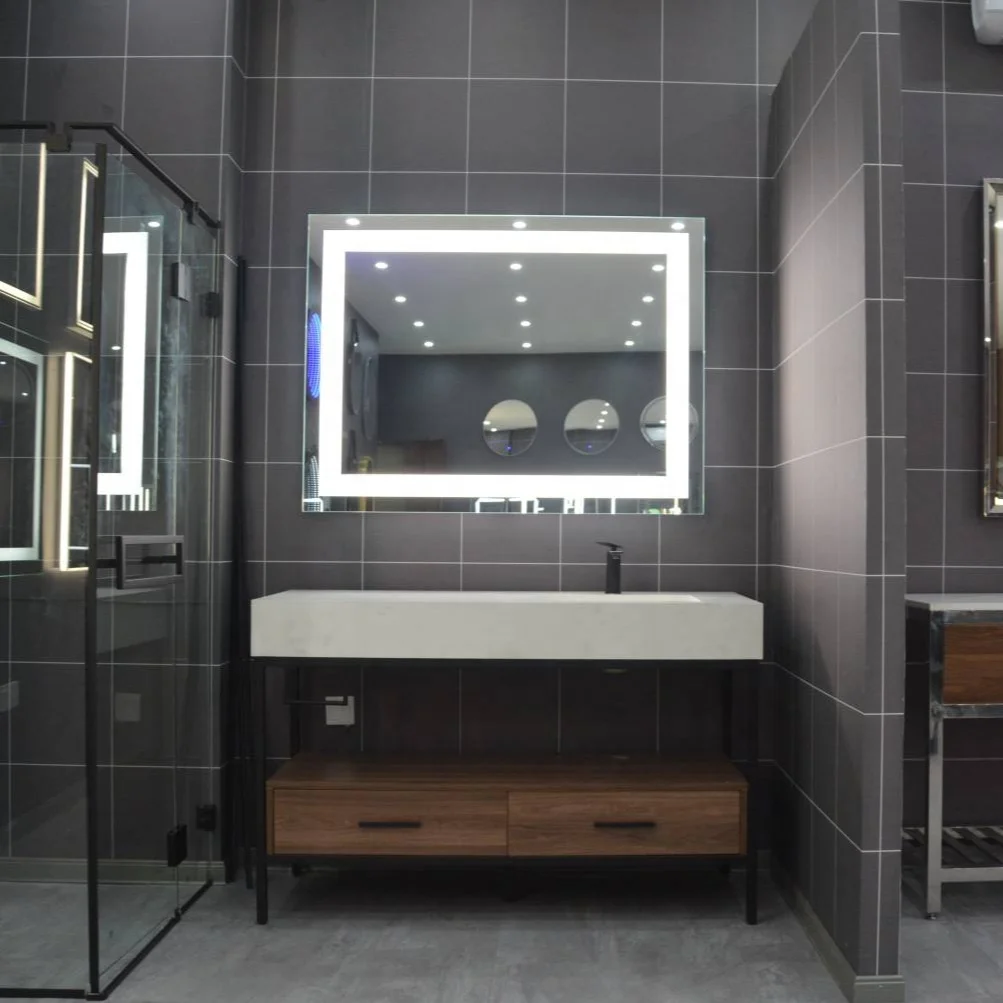 Factory HZW bathroom smart light mirrors hotel renovation full UL CE 24*36/60*36 touch sensor anti-fog CCT3000K-6000K mirror led